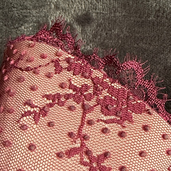 Victoria’s Secret Pink Velvet Lace Bra 34DDD Fuschia Sexy Lingerie Textured Cute - Picture 5 of 5